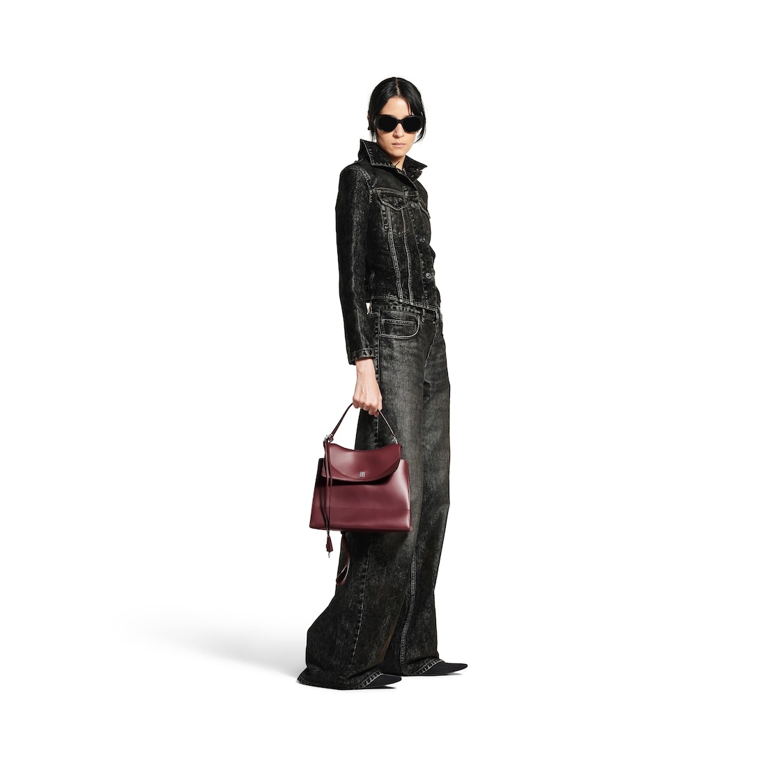 Women's Nano Medium Handbag in Dark Burgundy - 7