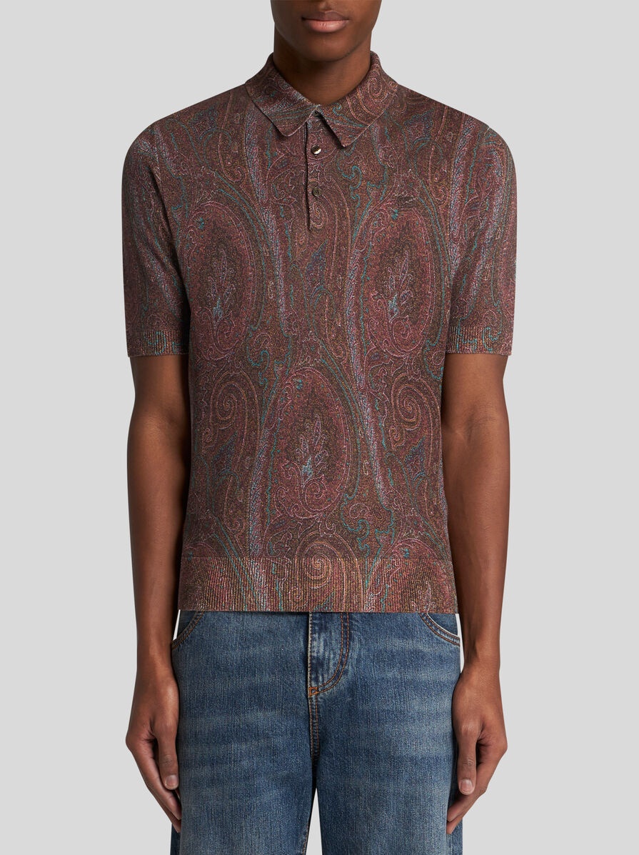 KNIT POLO-SHIRT WITH PAISLEY PRINT - 2