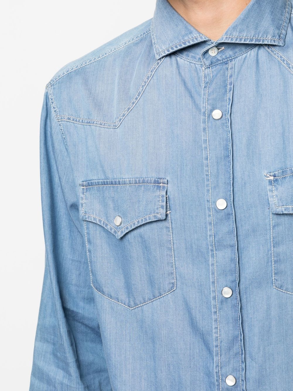 long-sleeved denim shirt - 5