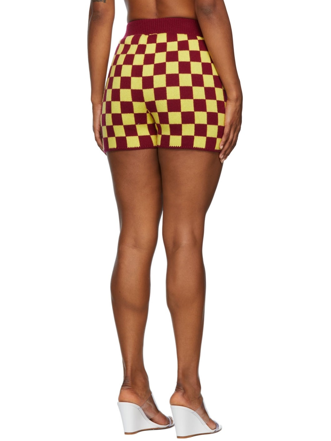 Burgundy Checkered Shorts - 3