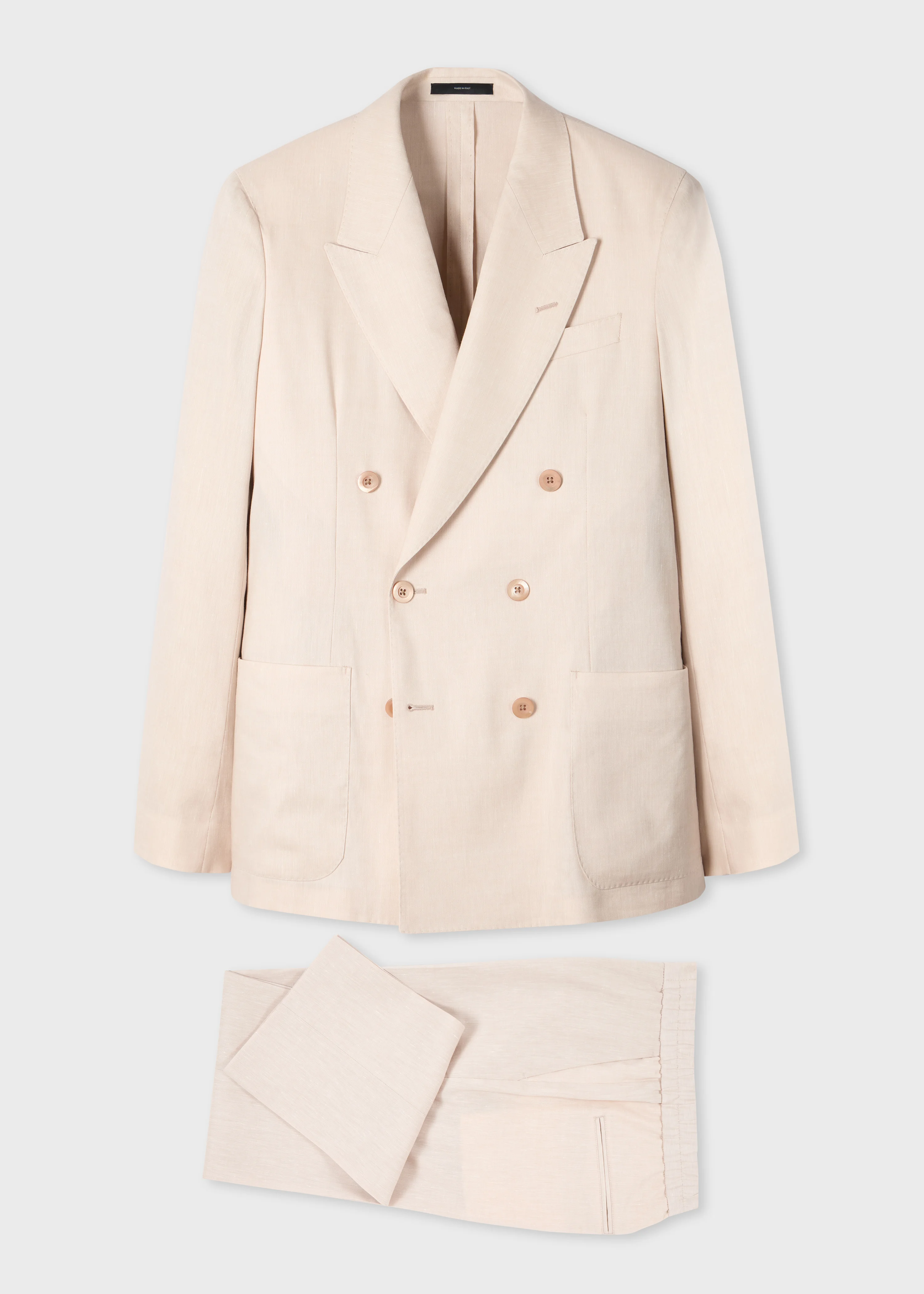 Ivory Linen and Tropical Wool-Blend Two-Piece Suit - 1