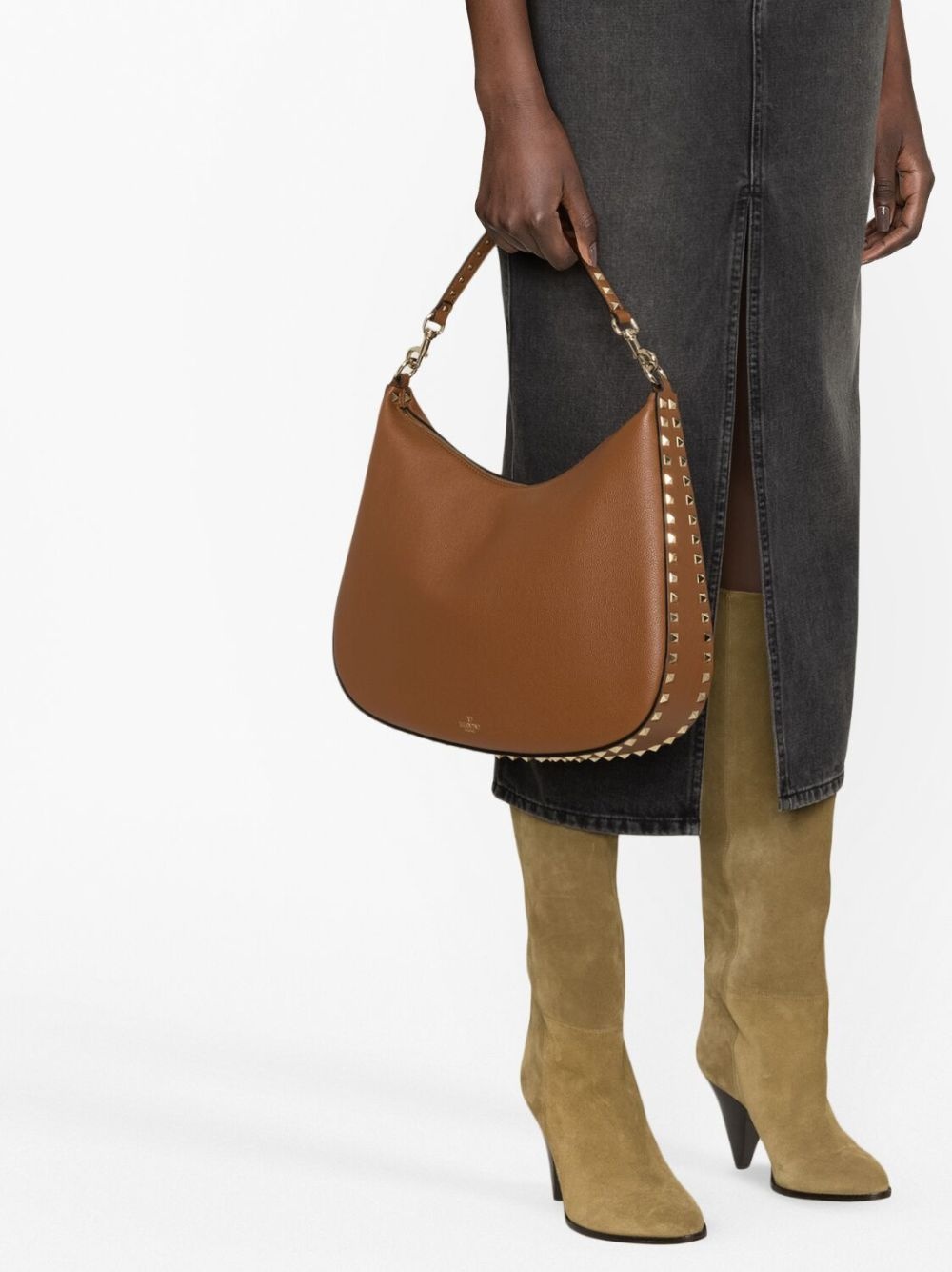 Rockstud leather shoulder bag - 3