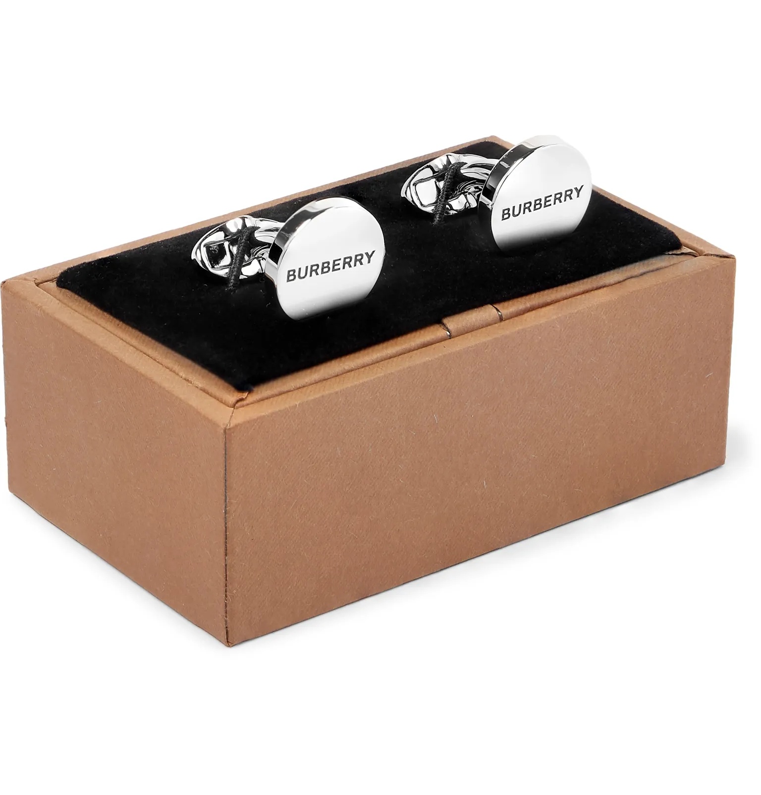 Logo-Engraved Silver-Plated and Enamel Cufflinks - 4