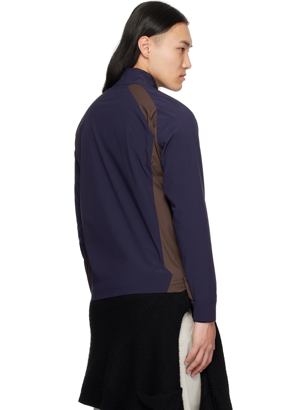 Navy & Brown Zip-Up Track Jacket - 3
