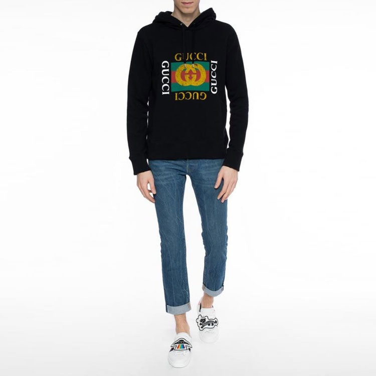 Gucci Vintage Crew Popover Hoody 'Black' 454585-X5J57-1015 - 2