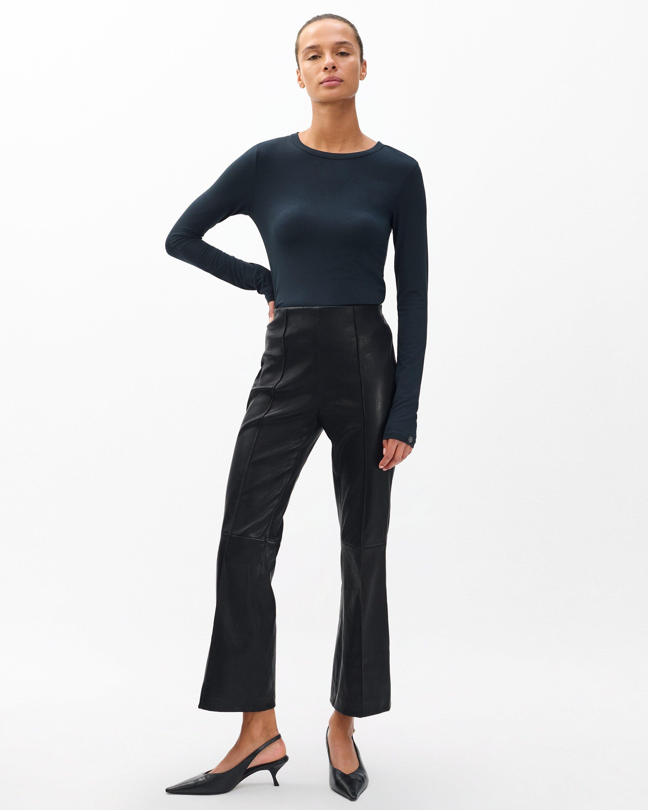 Irina Kick Flare Leather Pants - 3