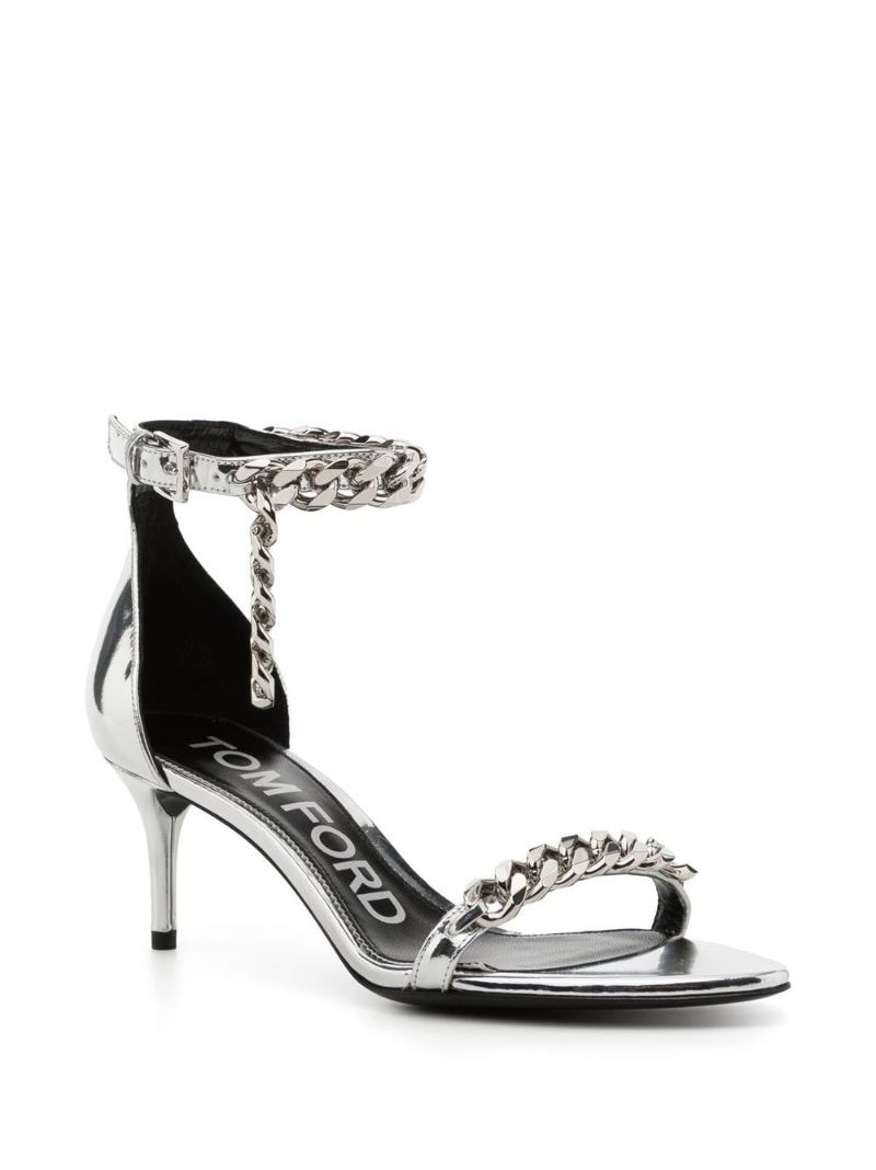 chain-detail heeled sandals - 2