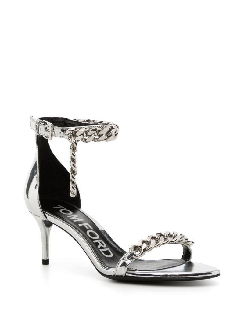 chain-detail heeled sandals - 2