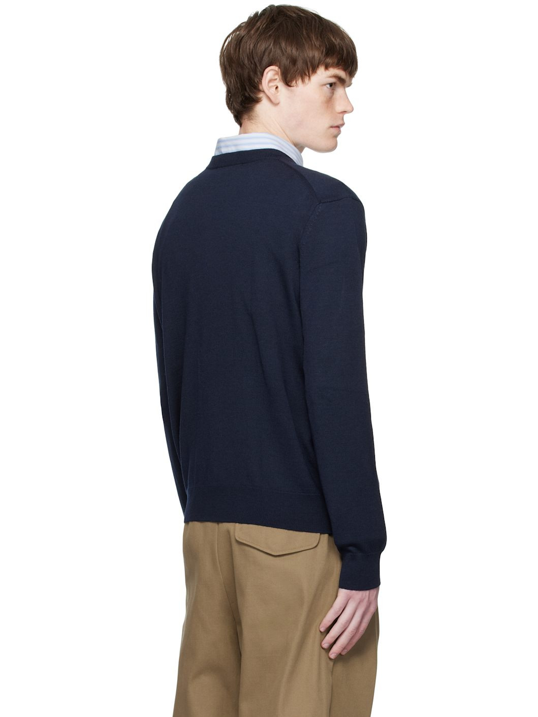 Navy Bold Fox Head Patch Regular Sweater - 3
