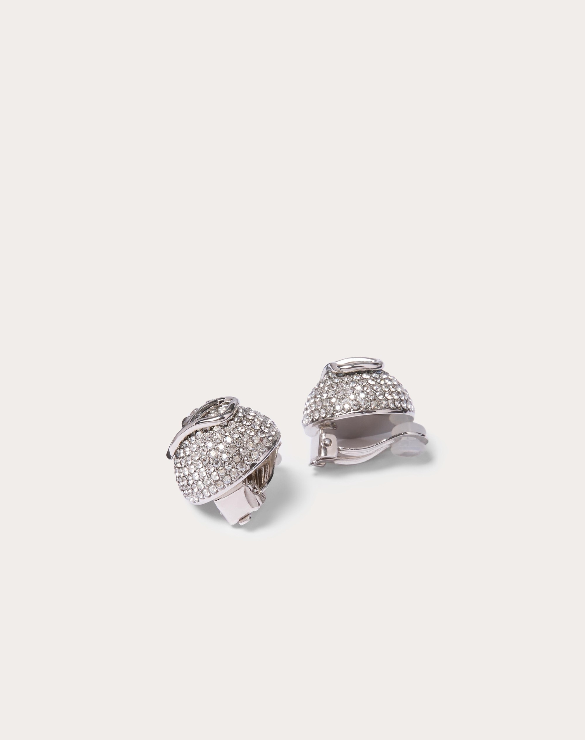 VLOGO SIGNATURE METAL AND SWAROVSKI® CRYSTAL EARRINGS - 3