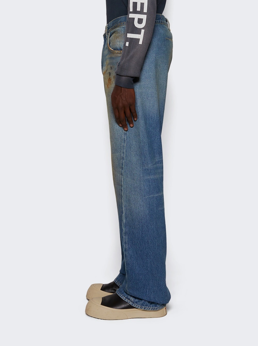 Zip Denim Jeans Indigo - 4