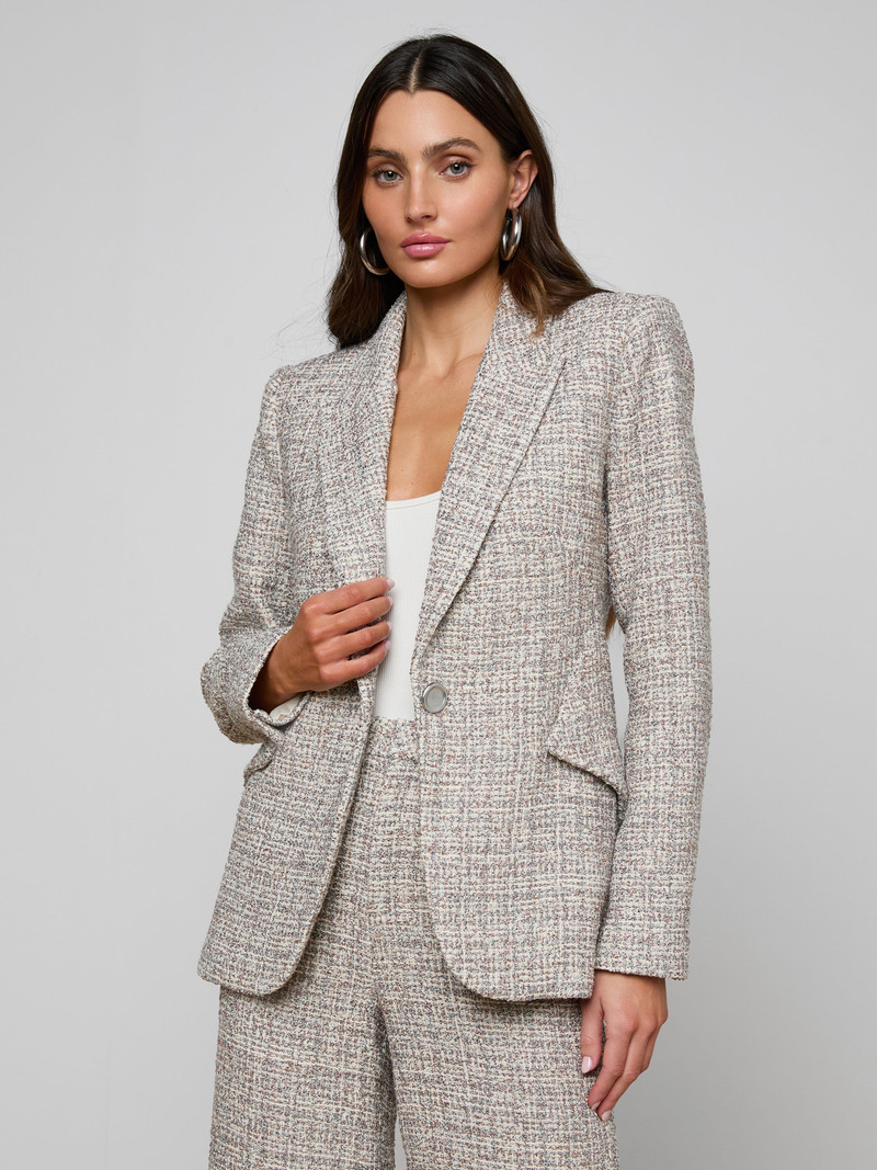 L'AGENCE Chamberlain Tweed Blazer outlook