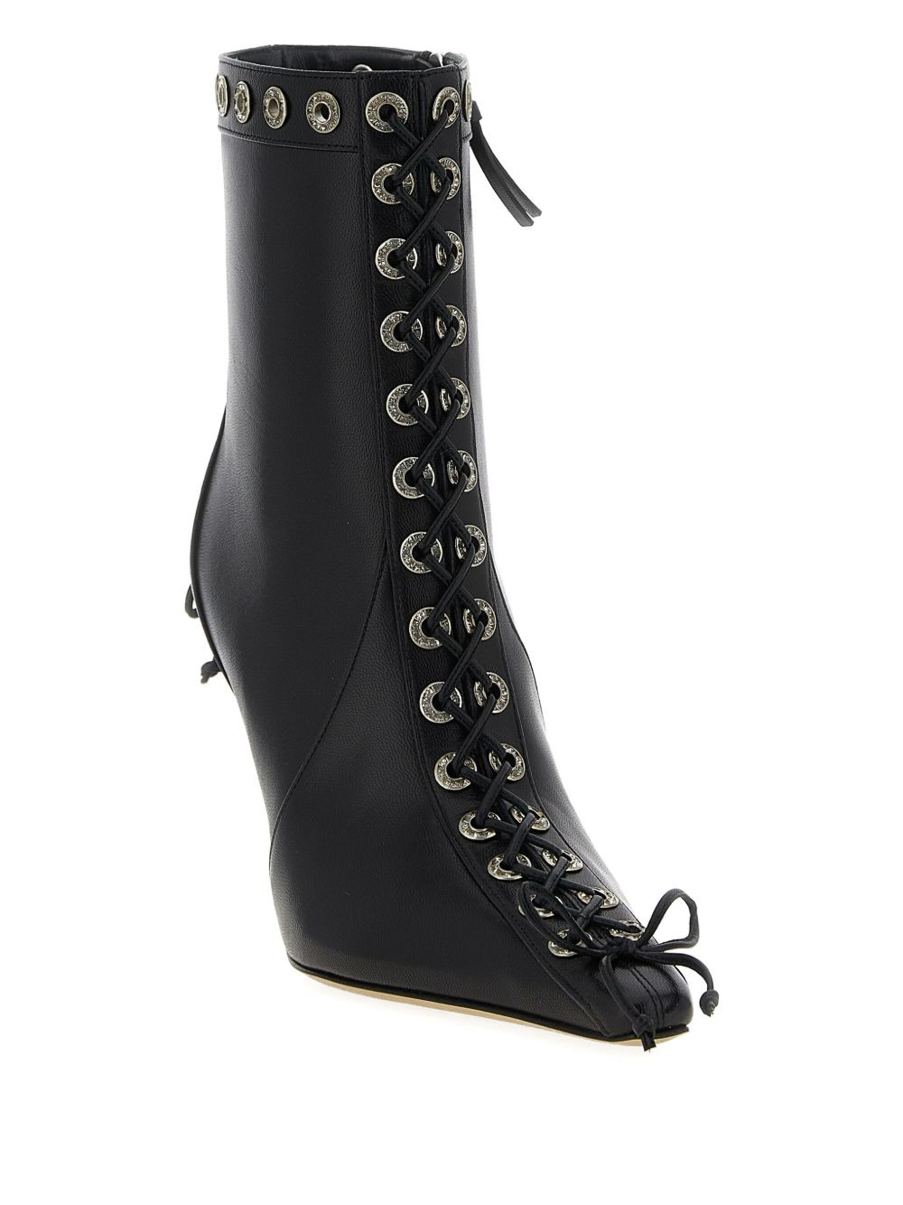 95mm lace-up studded ankle boots - 3