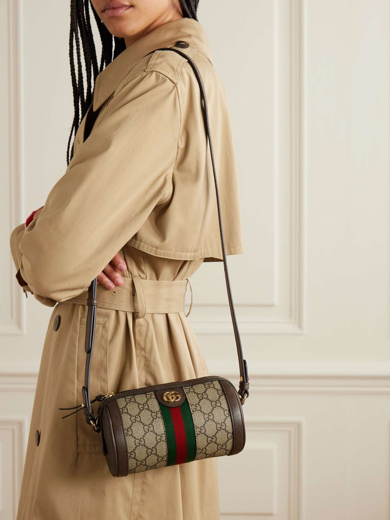 GUCCI Ophidia mini leather and webbing-trimmed printed coated-canvas shoulder bag outlook