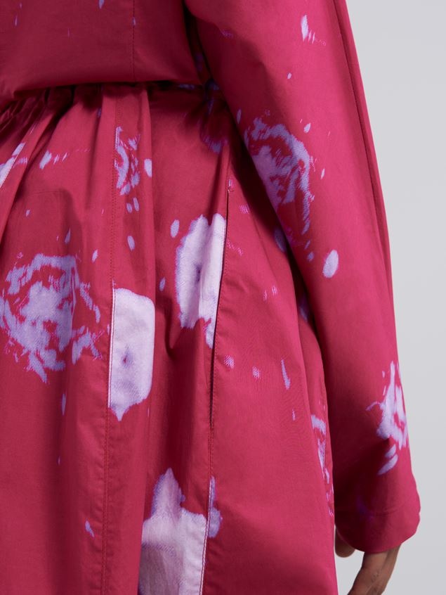 FADED ROSES PRINT POPLIN SKIRT - 4
