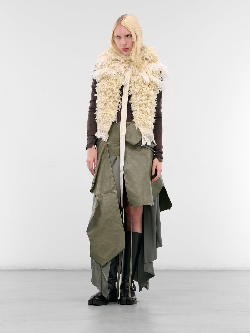 Ann Demeulemeester Eugenia Asymmetric Leather Satin Skirt outlook