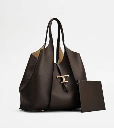 Tod's TIMELESS SHOPPING BAG IN LEATHER MEDIUM - BROWN outlook