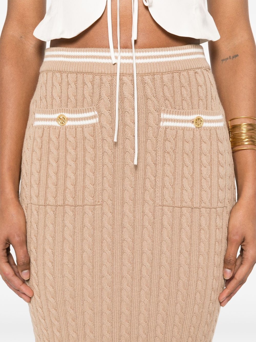cable-knit midi skirt - 5