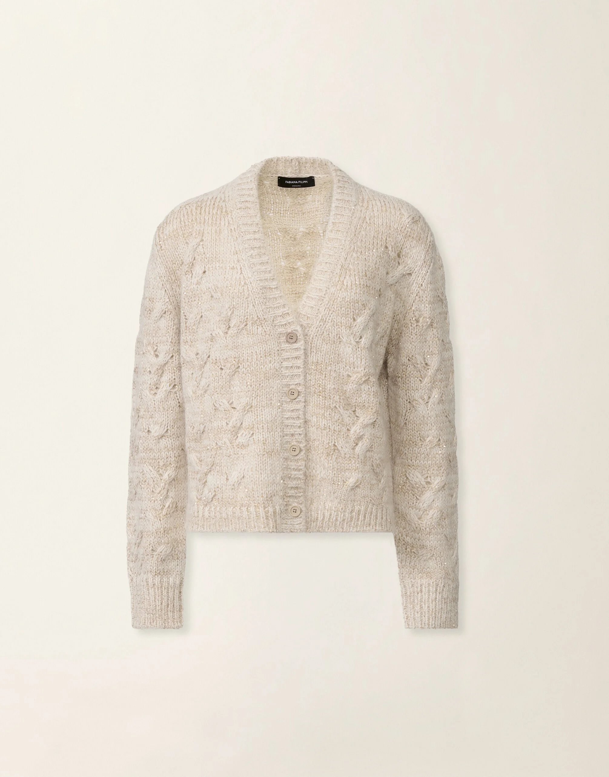 Platinum, mohair and sequin cardigan - 1