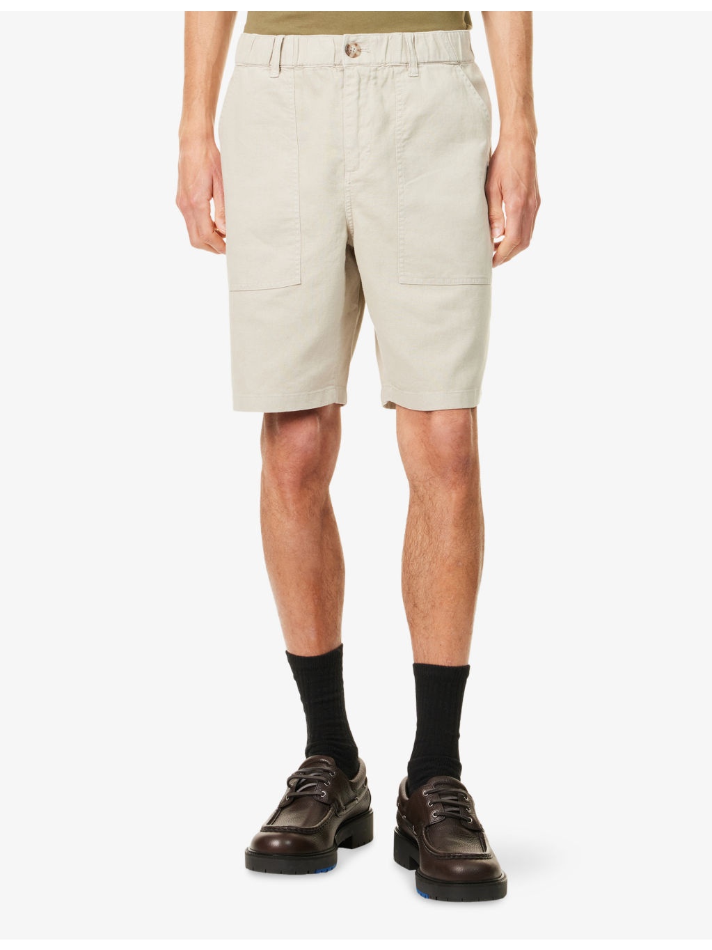 Patch-Pocket Relaxed-Fit Linen-Cotton Short - 3