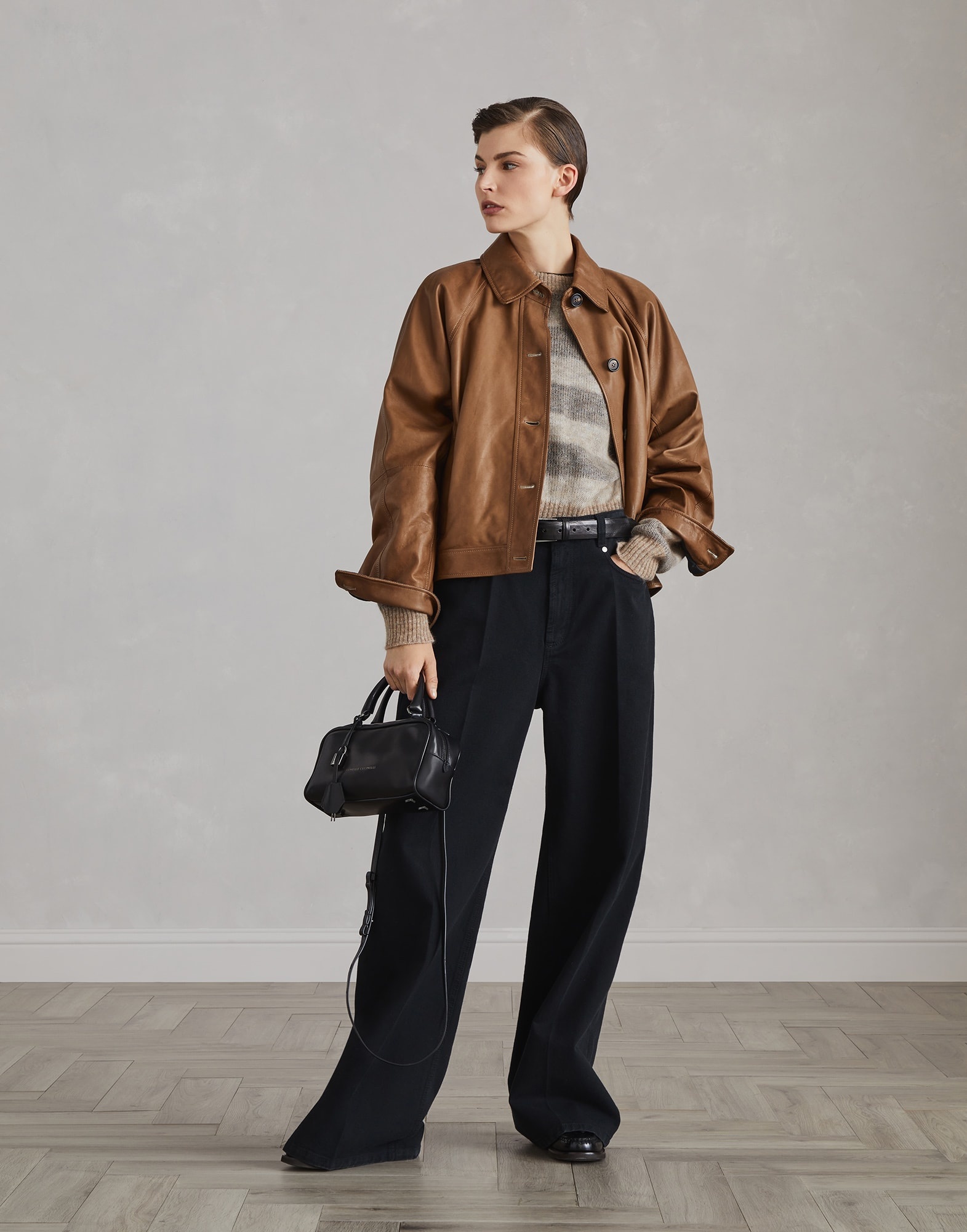 Stretch dyed denim relaxed trousers - 4