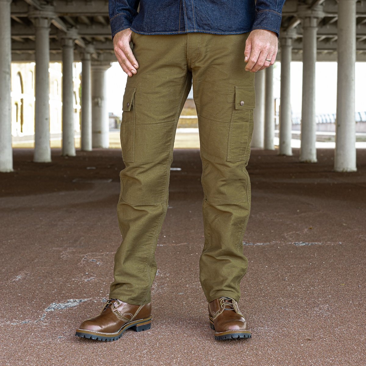 IHDR-502-KHA 12oz Cotton Whipcord Cargo Pants - Khaki - 4