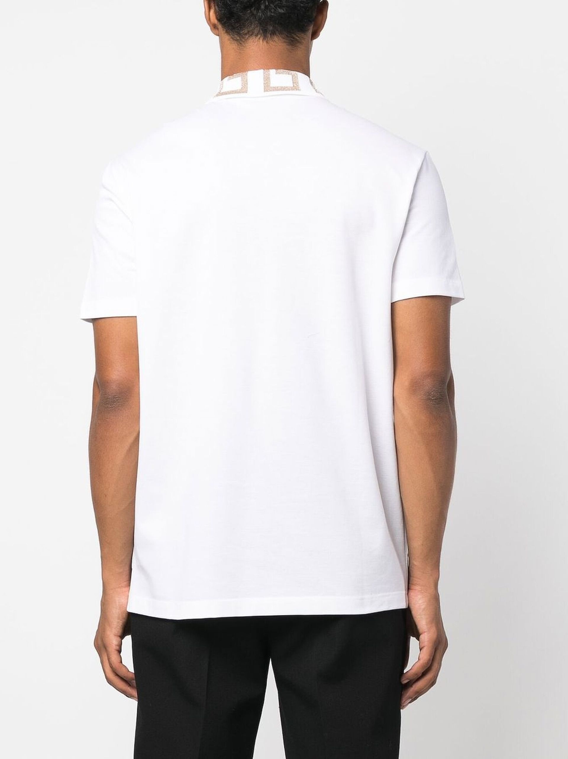 White Greca Cotton Polo Shirt - 4