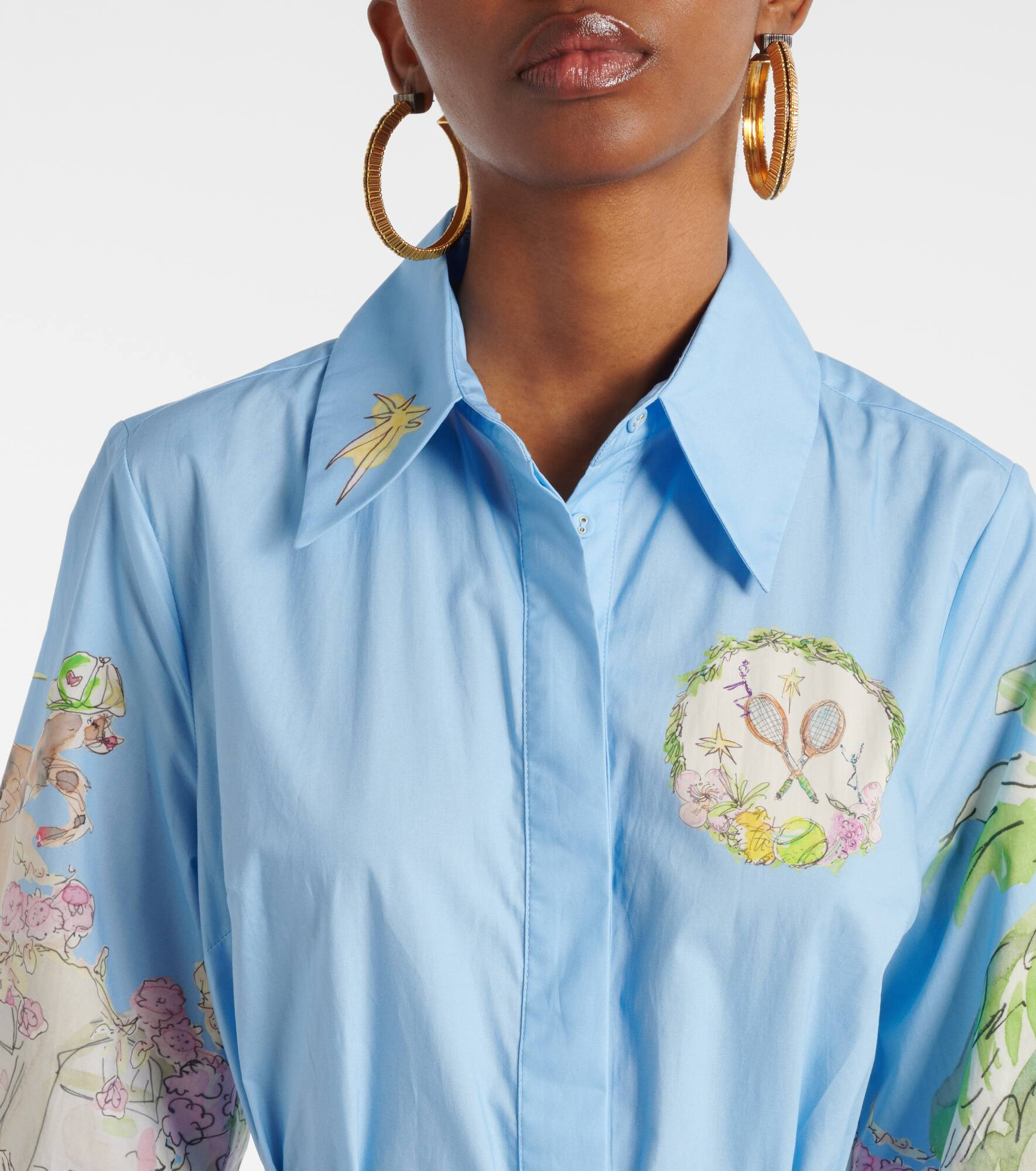 Anouk printed cotton shirt dress - 4