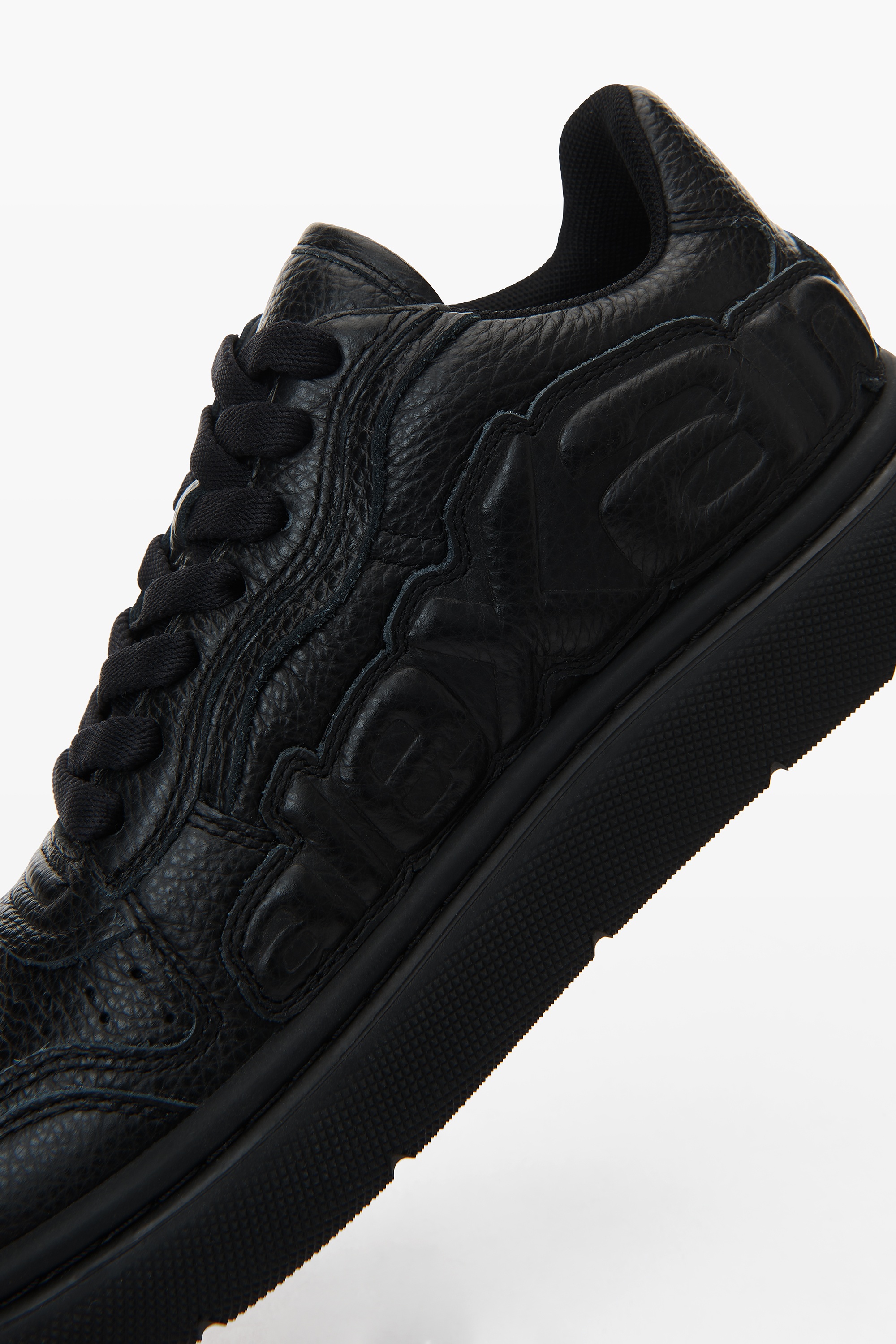 puff pebble leather sneaker with logo - 2