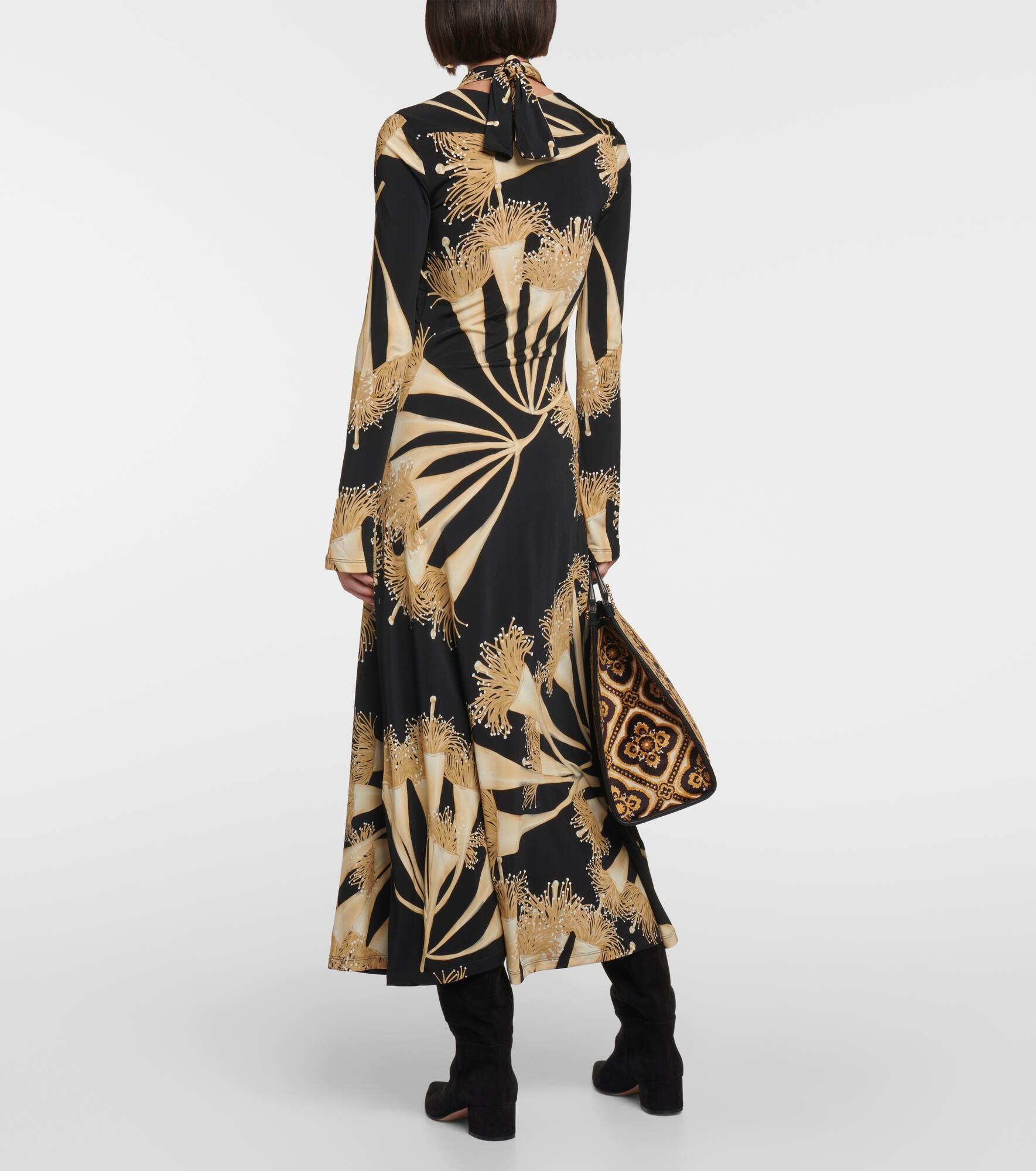 Halterneck jersey midi dress - 3