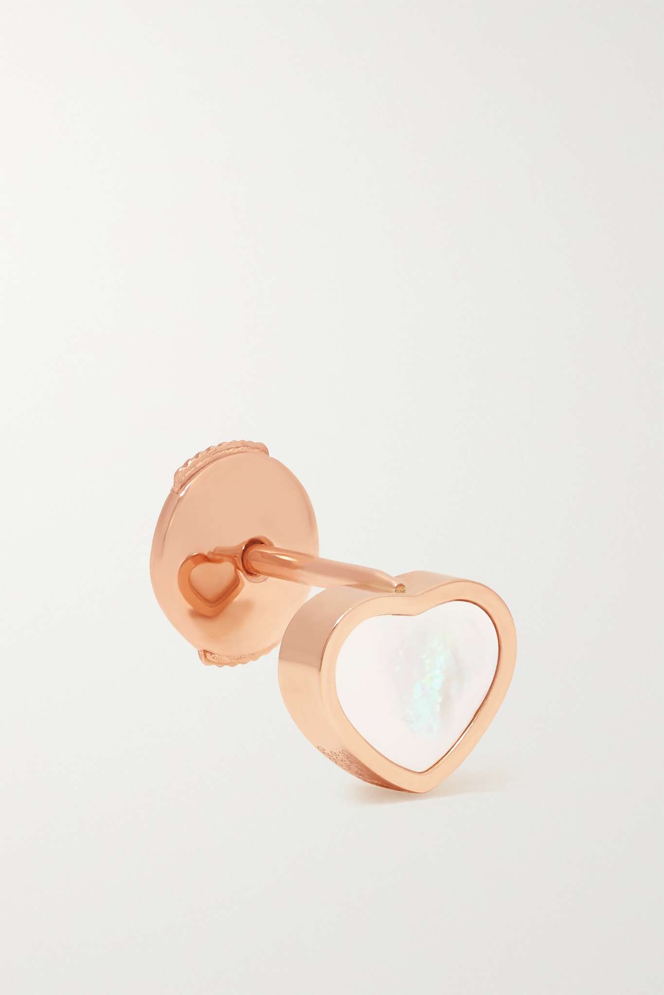 My Happy Hearts 18-karat rose gold mother-of-pearl single earring - 3