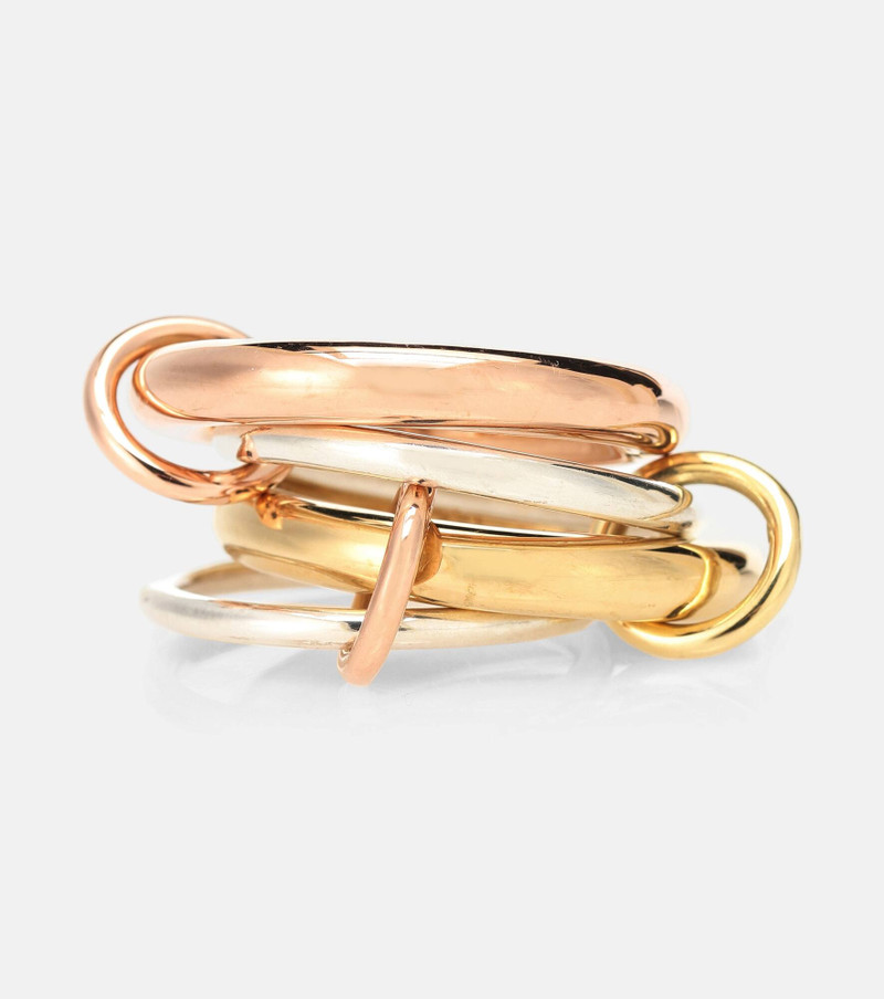 Cici Rose 18kt gold and sterling silver linked rings 1