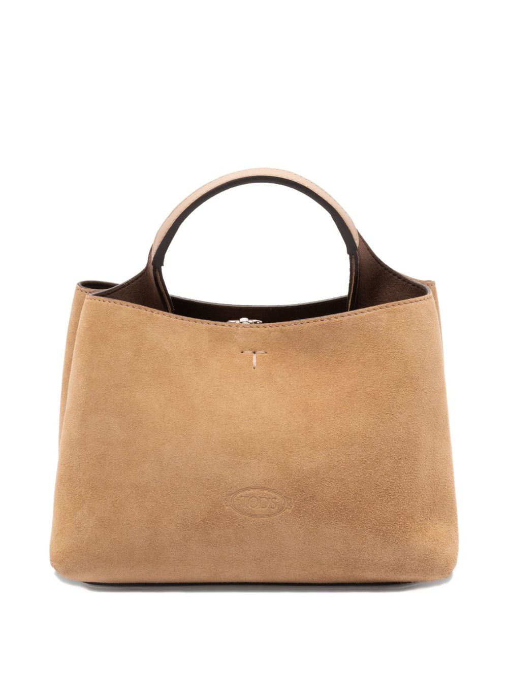 top-handle suede tote bag - 3