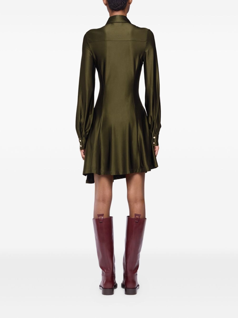 button-embellished draped dress - 3