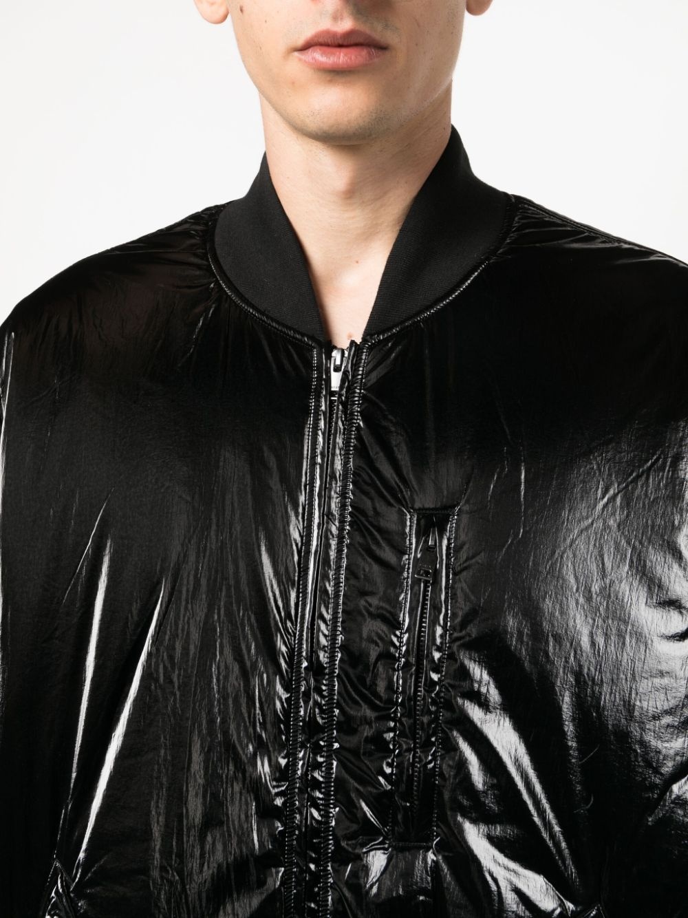 high shine-finish bomber jacket - 5
