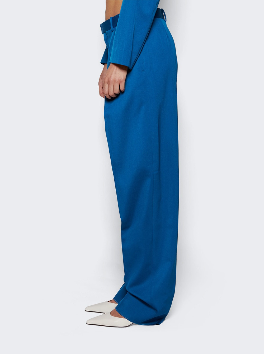 Wool Gabardine Trousers Pacific Blue - 4
