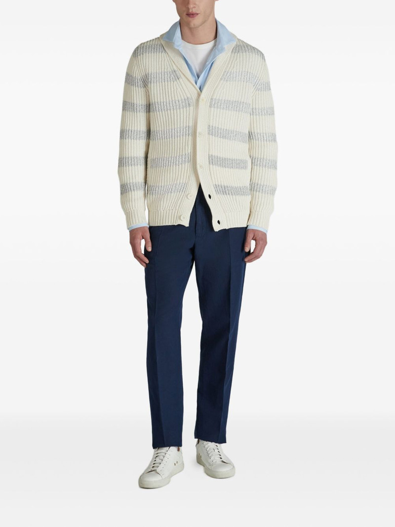 SLOWEAR striped shawl-collar cardigan outlook