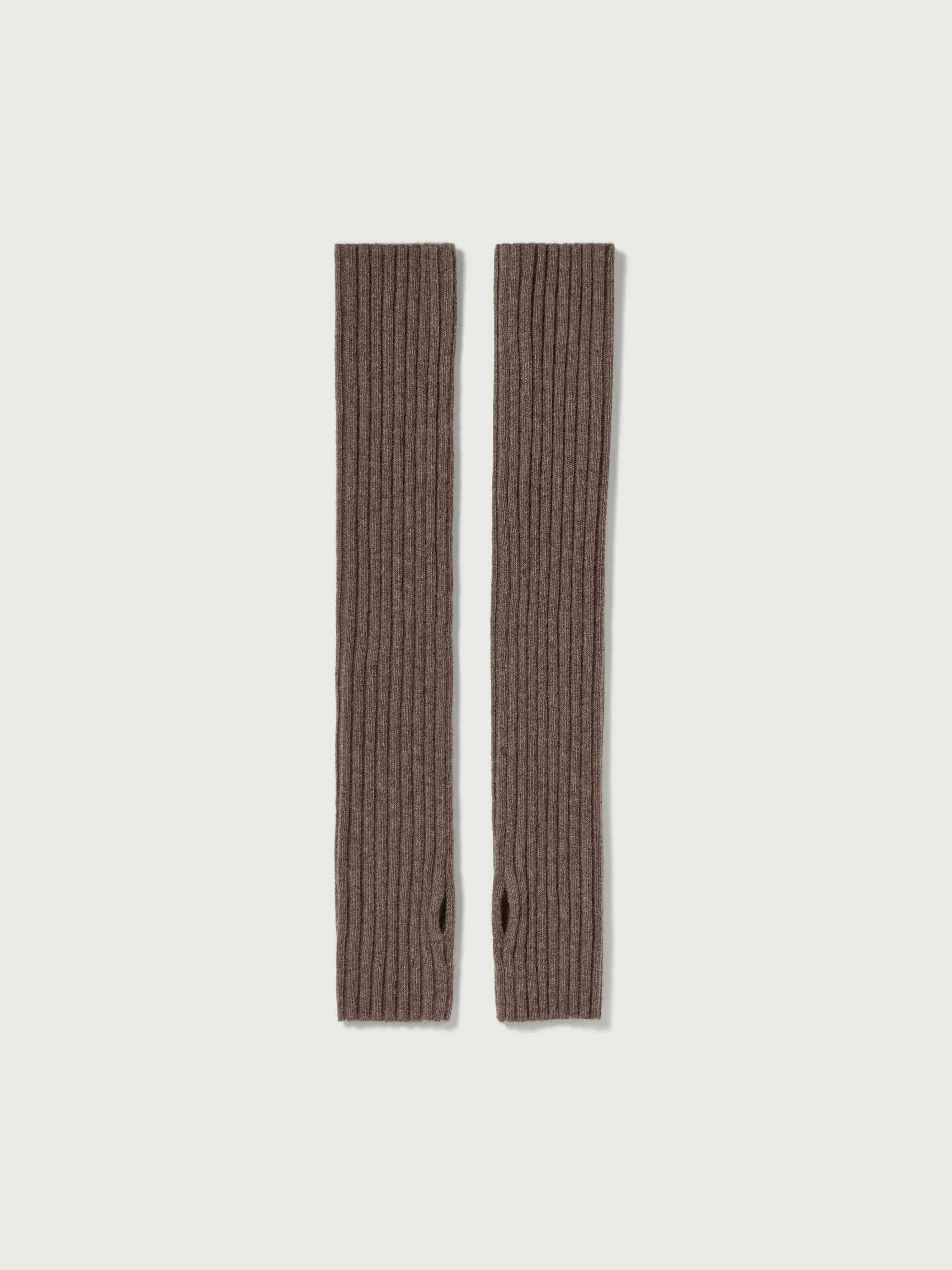 SUPER FINE WOOL CASHMERE RIB KNIT ARM WARMER - 1