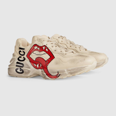 GUCCI Women's Rhyton sneaker with mouth print outlook