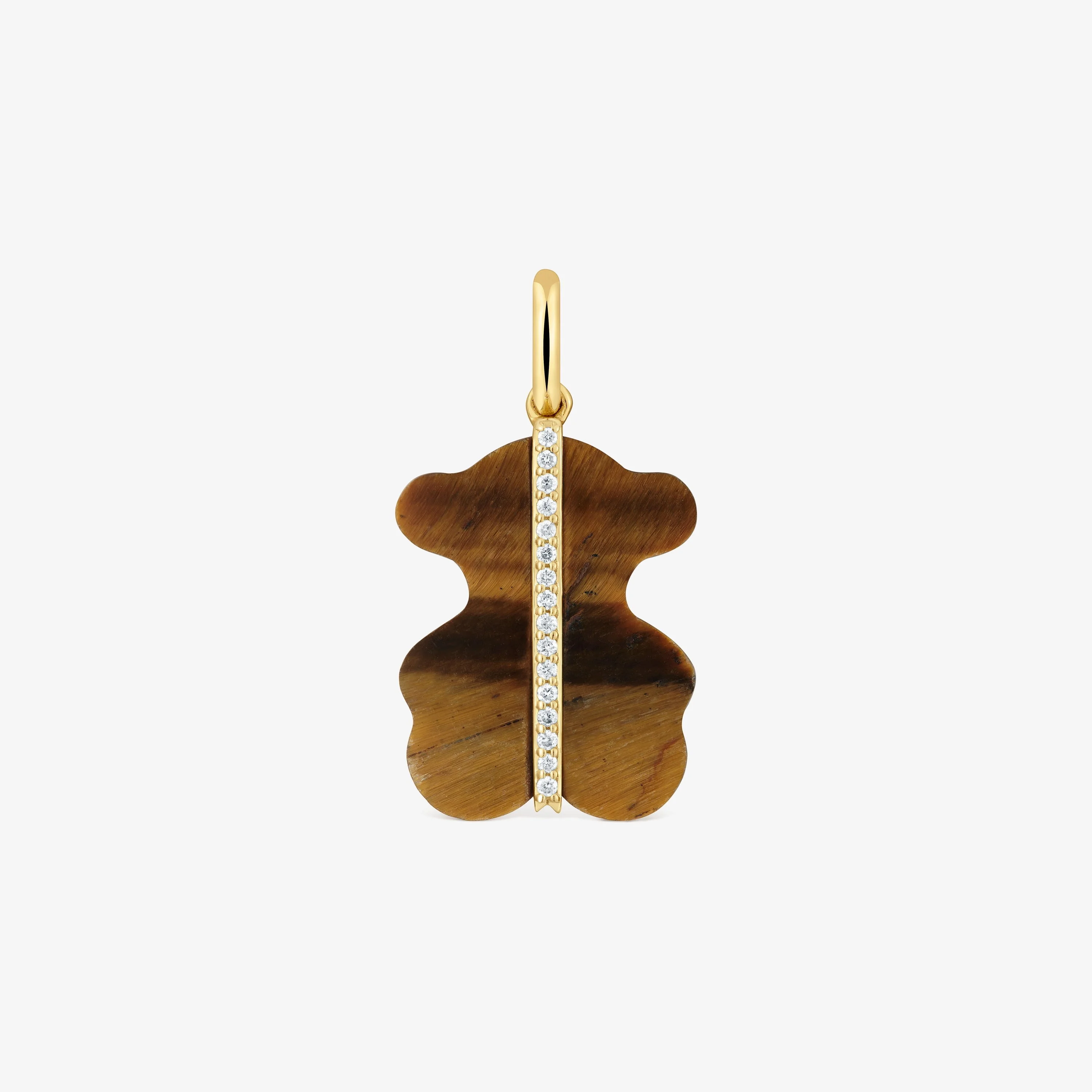 Bear Pendant with diamonds, tiger’s eye and 14K solid gold Sweet Dolls - 1