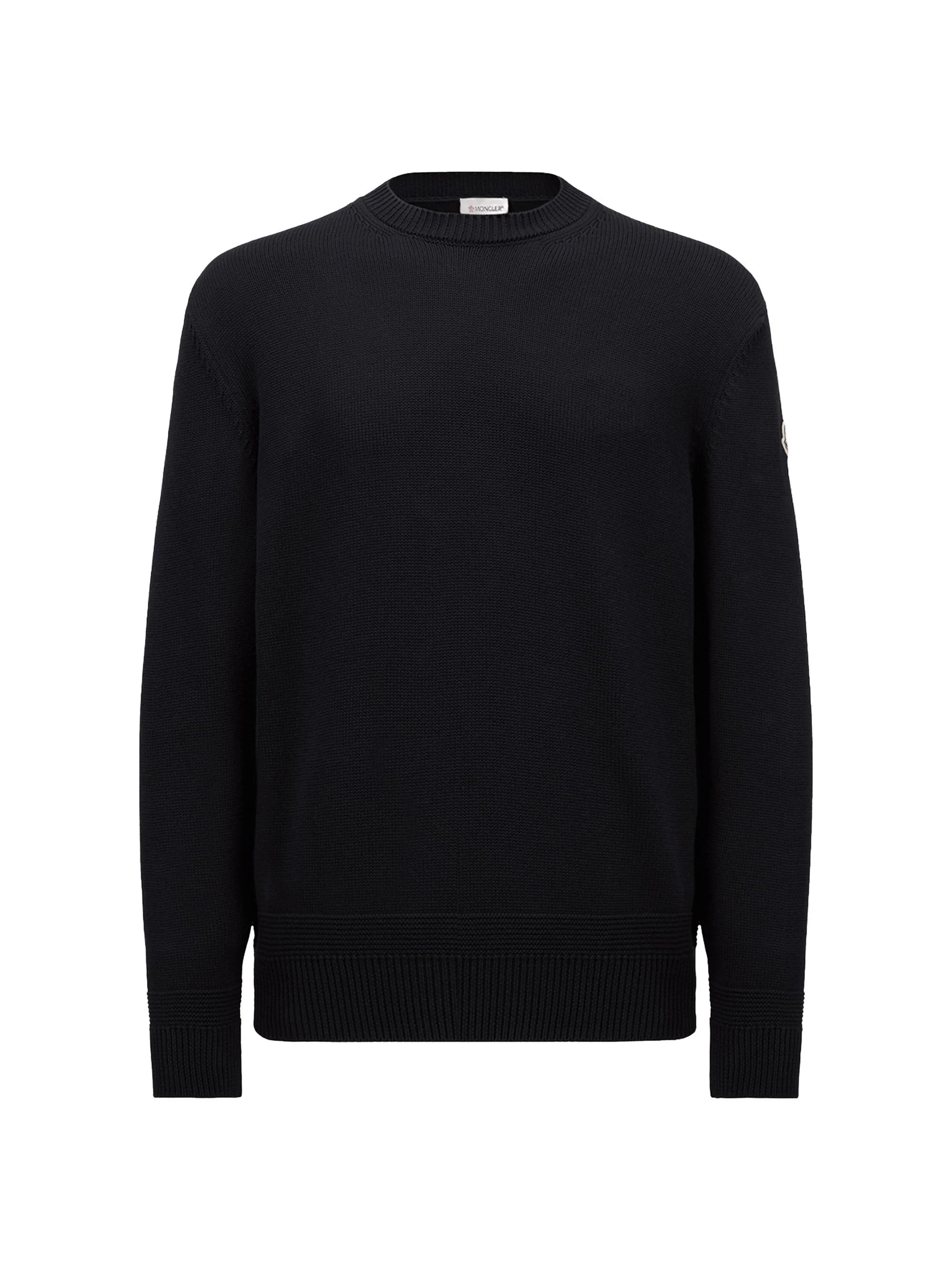 Men's Crewneck Sweater in Cotton - Navy Blue - 1