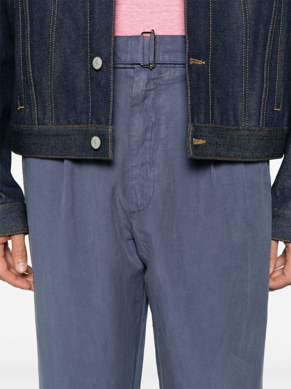 pleat-detail tapered trousers - 5