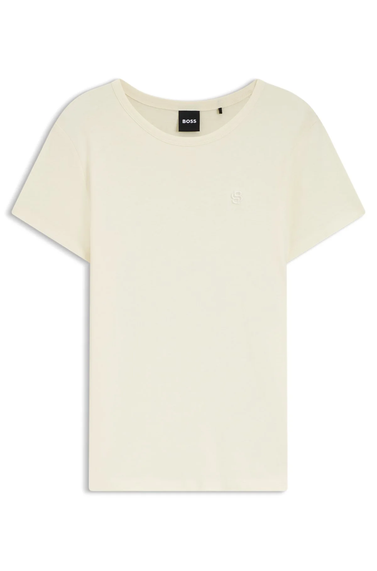 SLIM-FIT T-SHIRT IN A COTTON-SILK BLEND WITH AN EMBROIDERED LOGO - 1
