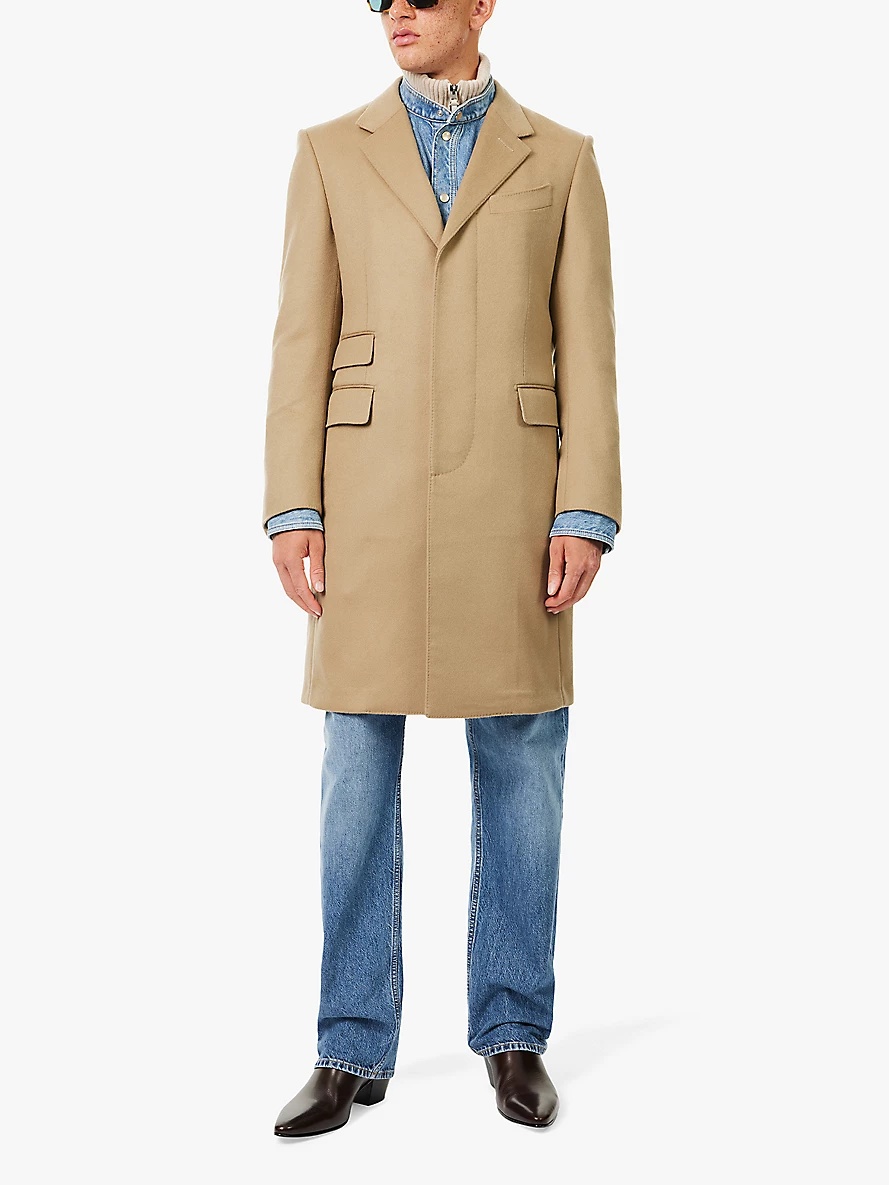 Single-breasted notched-lapel wool-blend coat - 2