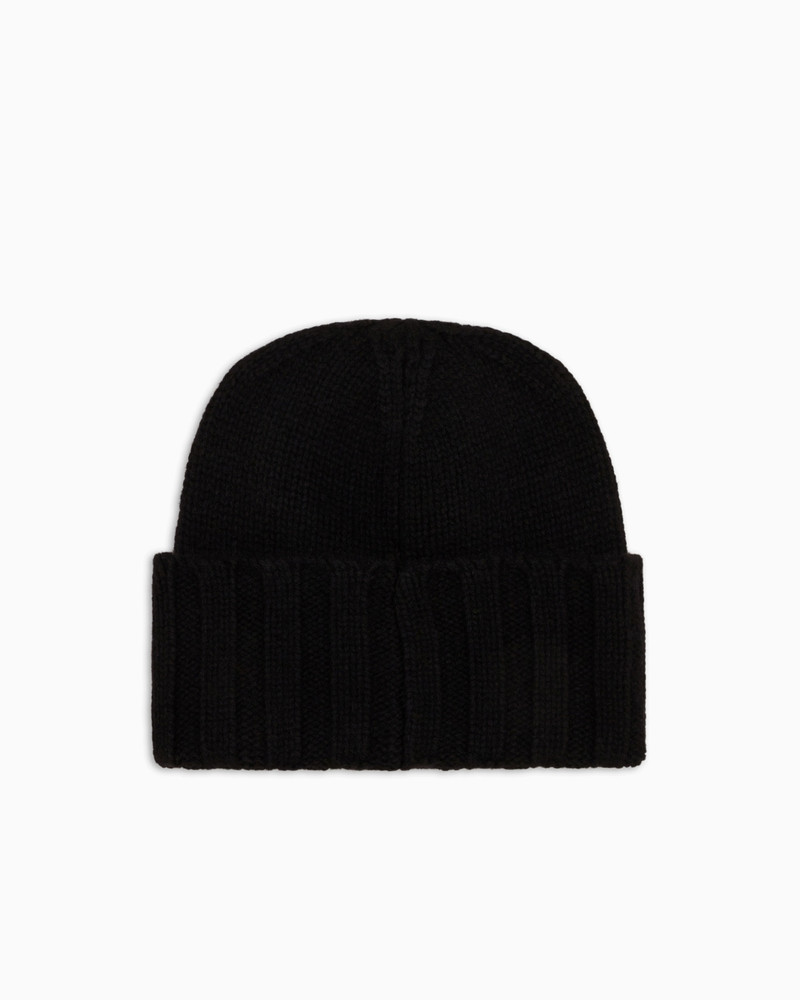 EMPORIO ARMANI Ribbed cashmere beanie outlook