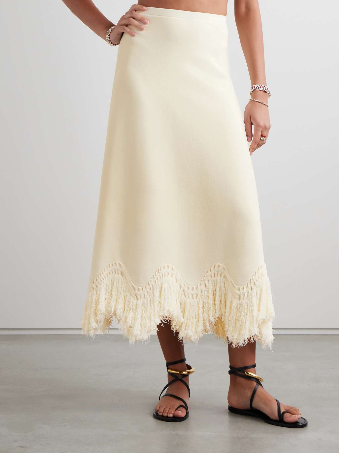 Paulina fringed knitted maxi skirt - 3