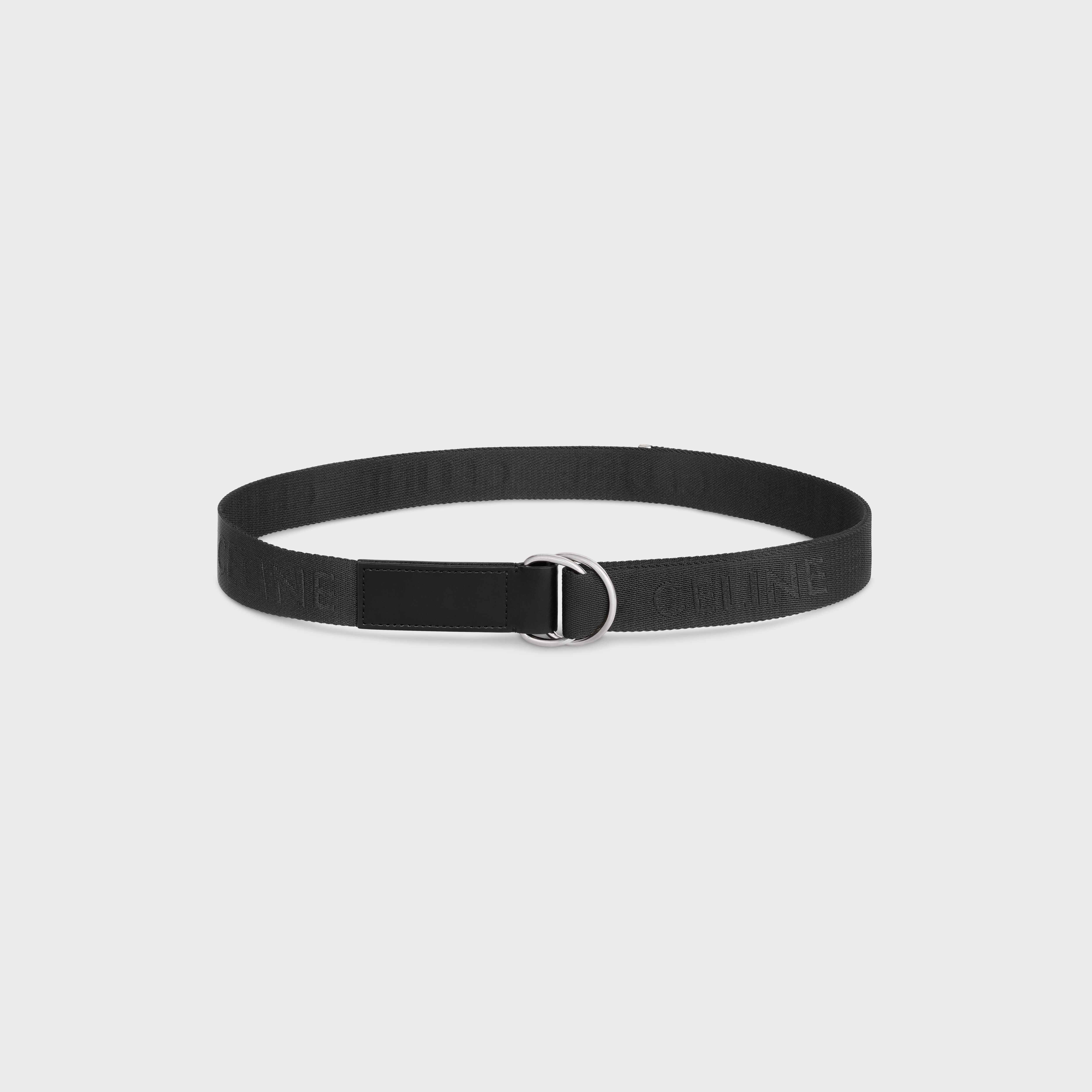 MEDIUM DOUBLE RING BELT in Jacquard Textile and Calfskin - 3