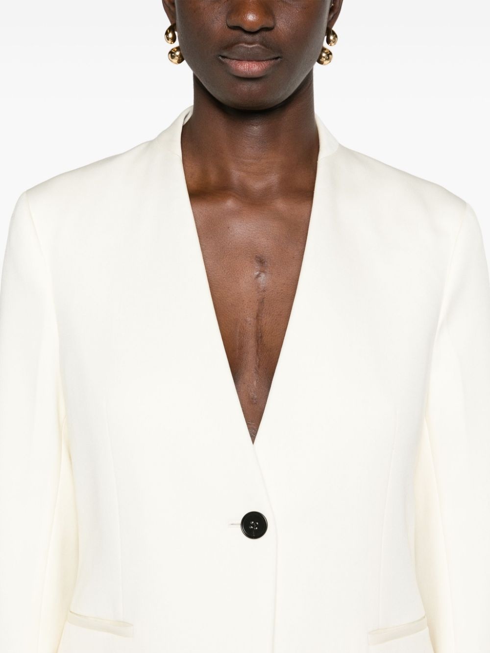 single-breasted wool blazer - 5