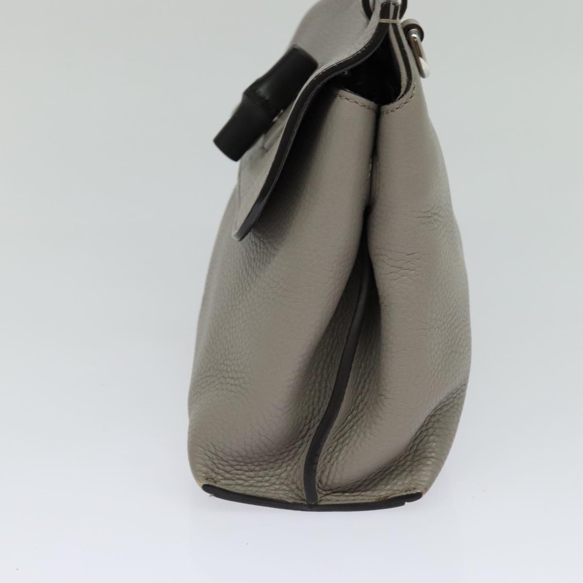 GUCCI Bamboo Daily Hand Bag Leather Gray Silver - 4