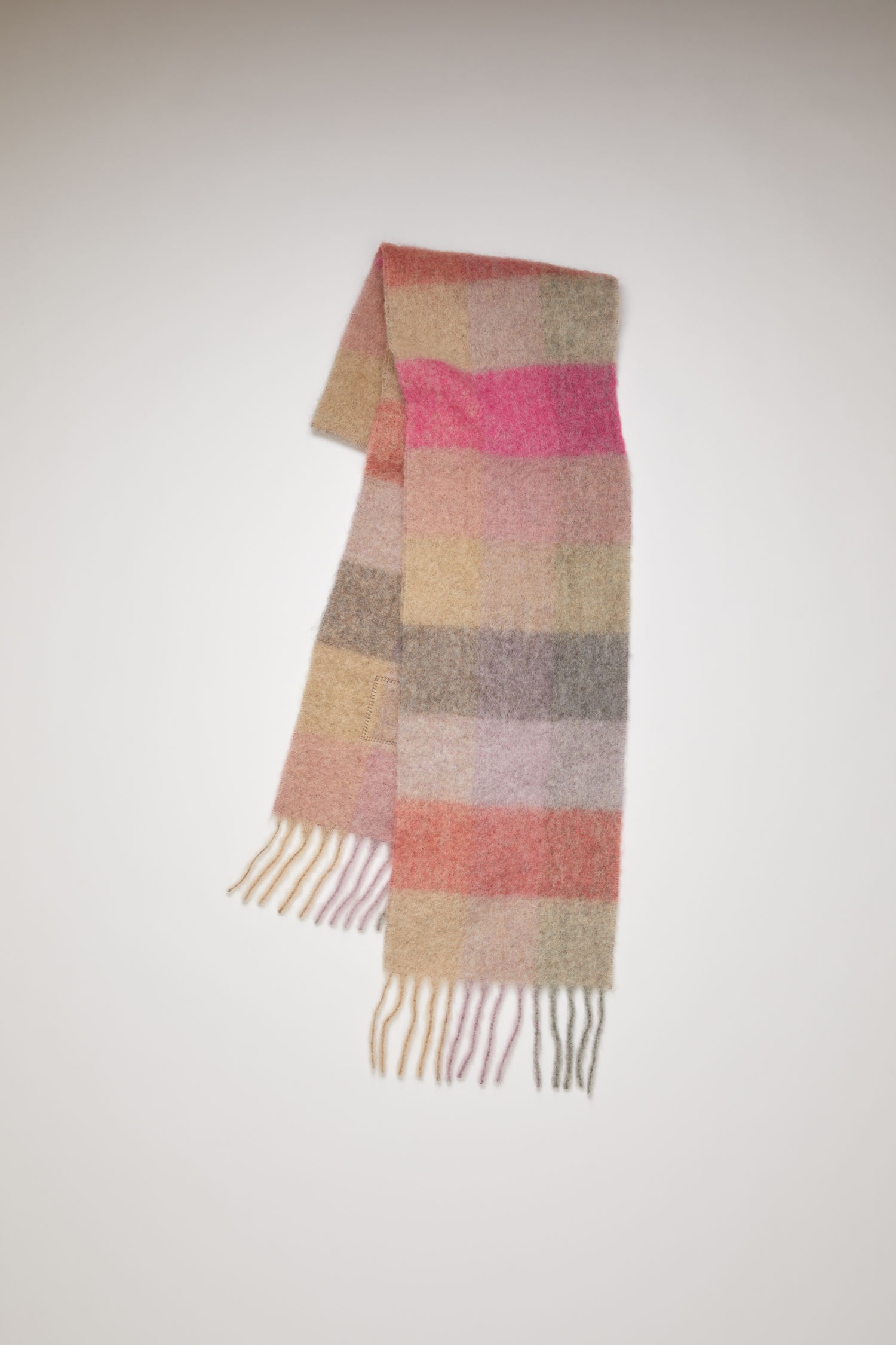 Multi check scarf - Fuchsia/lilac/pink - 2